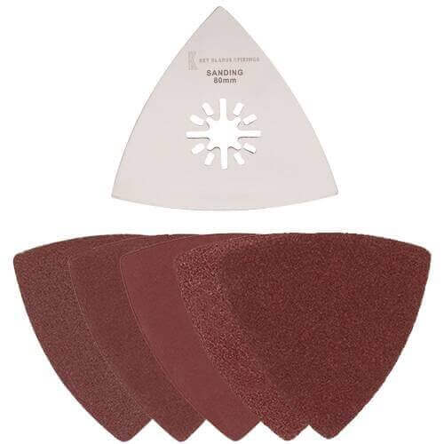 Sanding Attachment 80mm x 80mm + Sanding Sheets - 5599 - Shop Key Blades & Fixings | Workwear, Power tools & hand tools online - Key Blades & Fixings Ltd
