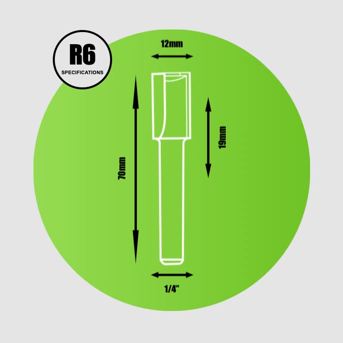 Key Blades Straight Router Cutter 1/4" X 12MM X 19MM (70MM Long) - R6