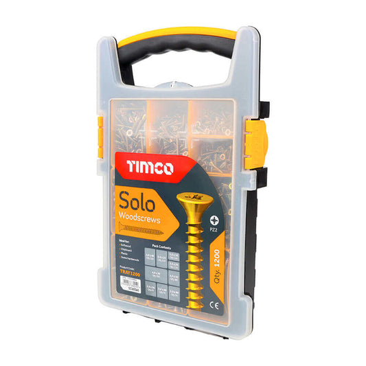 TimCo Solo Chipboard & Woodscrews - Mixed Tray Yellow - 1200pcs SET 3
