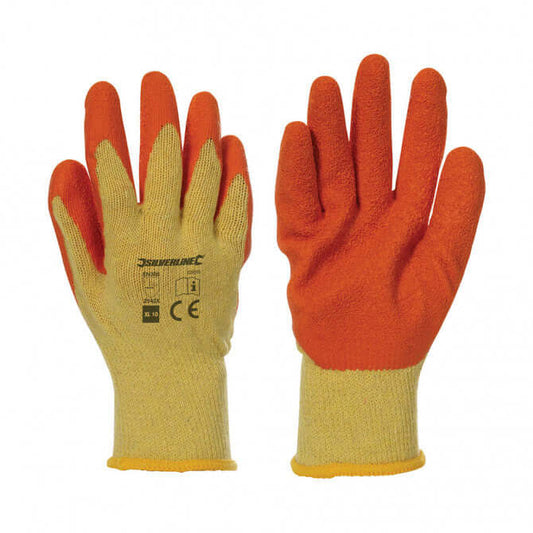 Silverline - Latex Builders Gloves Yellow and Orange