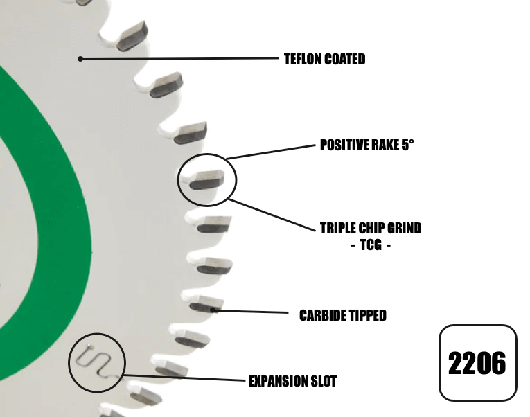 Sierra de pista TCG de 48 dientes de 160 mm x 20 mm x 2,2 mm (superficie sólida) - 2206