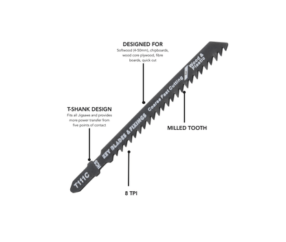 Key Blades T111C Hojas de sierra caladora, paquete de 5 - 1133